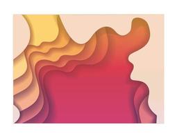 orange red and yellow waves background inside frame vector design