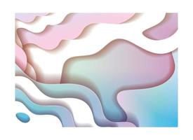 Blue and purple waves background inside frame vector design