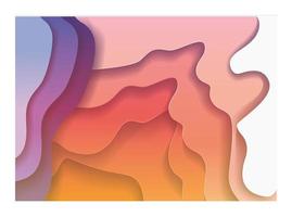 Purple and orange waves background inside frame vector design