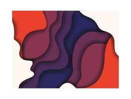 purple and orange waves background inside frame vector design