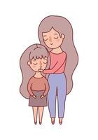 Mother with daughter vector design