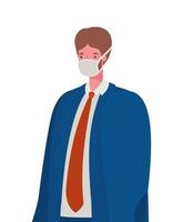 Businessman with mask vector design