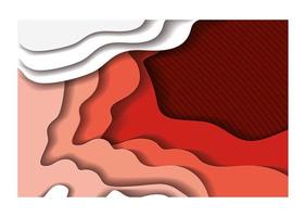 red waves background inside frame vector design