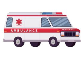 ambulancia paramédico coche vista lateral diseño vectorial
