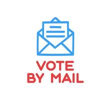 Vote by Mail Vector Illustration. Stay Safe Concept for the 2020 United States Presidential Election. Template for Background, Banner, Card, Poster With Text Inscription.