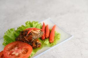 Appetizers with spicy sardines photo