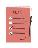 Plan or to Do List Concept With Hand Drawn Text. Checklist, Task List Vector Illustration in Flat Cartoon Style on White Background.