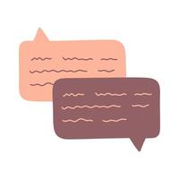 Hand Draw Chat Dialog Speech Clouds Cute Vector Illustration Abstract Comments and Message Talk on White.