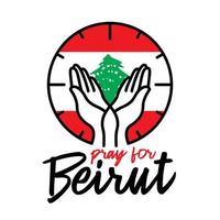 rezar por la ilustración de vector de beirut sobre fondo blanco concepto de oración, luto, humanidad por beirut líbano explosión masiva