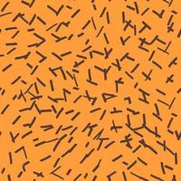 Seamless pattern with hand drawn brush strokes. Ink illustration. Geometric pattern for wrapping paper. Orange background vector
