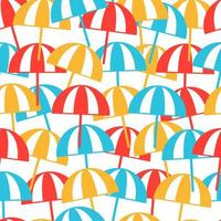 Colorful beach umbrellas seamless pattern. Summer background. Vector illustration