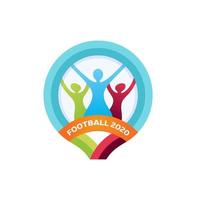 Logotipo de vector de fútbol 2020. emblema de vector de fútbol deportivo profesional moderno y diseño de logotipo de plantilla. Fútbol 2020 logotipo colorido oficial aislado sobre fondo blanco.