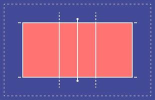 Flat volleyball court arena. Field with line template. Vector stadium. Tactic board illustration.