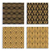 Seamless pattern in art deco style. Set of four vector backgrounds.