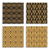 Seamless pattern in art deco style. Set of four vector backgrounds.