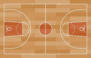 Basketball court floor with line on wood texture background. Vector illustration