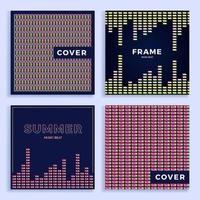 Set square colorful Abstract music equalizer vector pattern for poster or cover. Stock vector illustration Sound texture.