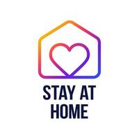 Stay at Home Sign. Covid-19 Coronavirus Written in Typography Poster Design. Save Planet From Coronavirus. Stay Safe Inside Home. Prevention From Virus. vector