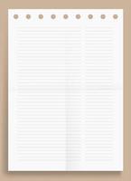 Crumpled Standard Two Lined Column Blank Series A4 Format Paper Size Vector Illustration