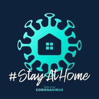 Stay at Home Sign. Covid-19 Coronavirus Written in Typography Poster Design.save Planet From Coronavirus. Stay Safe Inside Home. Prevention From Virus. vector