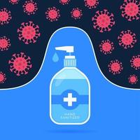 Hand Sanitizer, Vector Sanitizer or Alcohol Bottle for Hygiene. Alcohol Rub Sanitizers Kill Most Bacteria and Stop Some Viruses Such as Coronavirus. Hand Sanitation Concept Banner