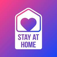 Stay at Home Sign. Covid-19 Coronavirus Written in Typography Poster Design. Save Planet From Coronavirus. Stay Safe Inside Home. Prevention From Virus. vector