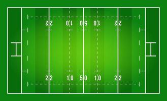 Flat Green Rugby Field. Top View of Rugby Field With Line Template. Vector Stadium.