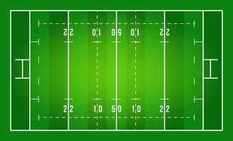 Flat Green Rugby Field. Top View of Rugby Field With Line Template. Vector Stadium.