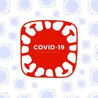Vector coronavirus logo of COVID-19 seamless repeating pattern background. Illustration virus coronavirus 2019-nCoV on white background. Abstract model of nCoV. Coronavirus epidemic pattern.