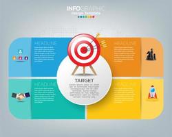 Los iconos y el vector de diseño infográfico se pueden utilizar para el diseño de flujo de trabajo, diagrama, informe, diseño web. concepto de negocio con opciones, pasos o procesos.