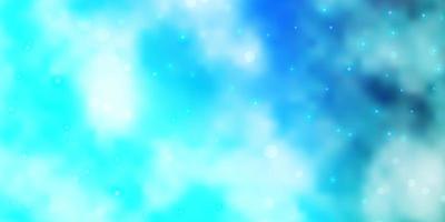 Light BLUE vector background with small and big stars.