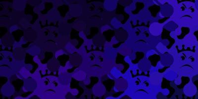 Dark purple vector texture with disease symbols.
