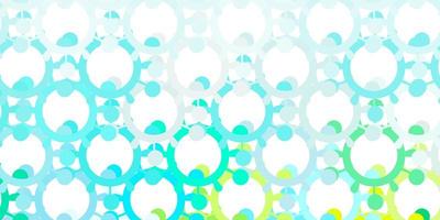 Light Blue, Green vector background with covid-19 symbols
