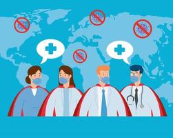 group of health professionals banner vector