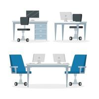 Office furniture set vector