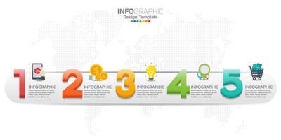 elementos infográficos para contenido, diagrama, diagrama de flujo, pasos, partes, línea de tiempo, flujo de trabajo, gráfico. vector