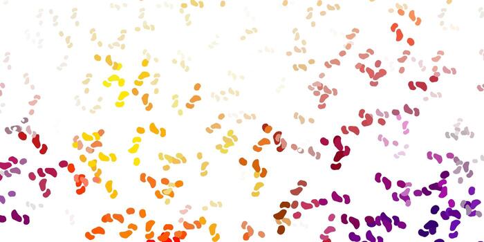 Light pink, yellow vector pattern with abstract shapes.