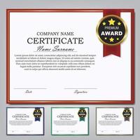 Certificate template ang award diploma design background. vector