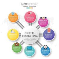 elementos infográficos para contenido, diagrama, diagrama de flujo, pasos, partes, línea de tiempo, flujo de trabajo, gráfico. vector