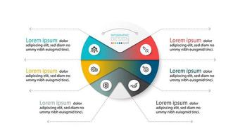 Circle diagram describing work process vector