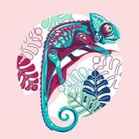 Vector illustration exotic chameleon