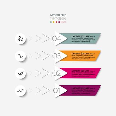 Numbered label infographic tag