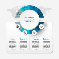 Circle and square shapes business infographic options vector