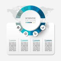 Opciones de infografía empresarial de formas circulares y cuadradas. vector