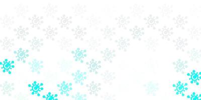 Light Blue, Green vector background with covid-19 symbols