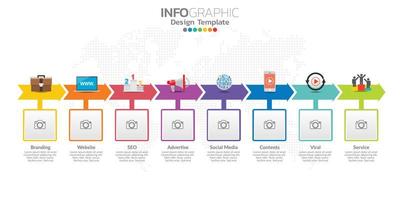 Infographics for business concept with icons and options or steps. vector