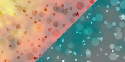 Vector layout with circles, stars.