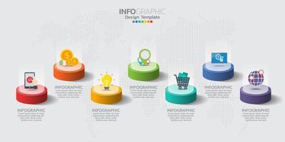 elementos infográficos para contenido, diagrama, diagrama de flujo, pasos, partes, línea de tiempo, flujo de trabajo, gráfico. vector