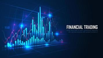 mercado de valores o gráfico de comercio de divisas en concepto gráfico vector