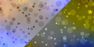 Vector layout with circles, stars.